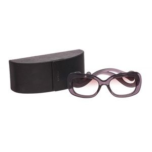 Prada Gray Acetate Baroque Rectangle Sunglasses